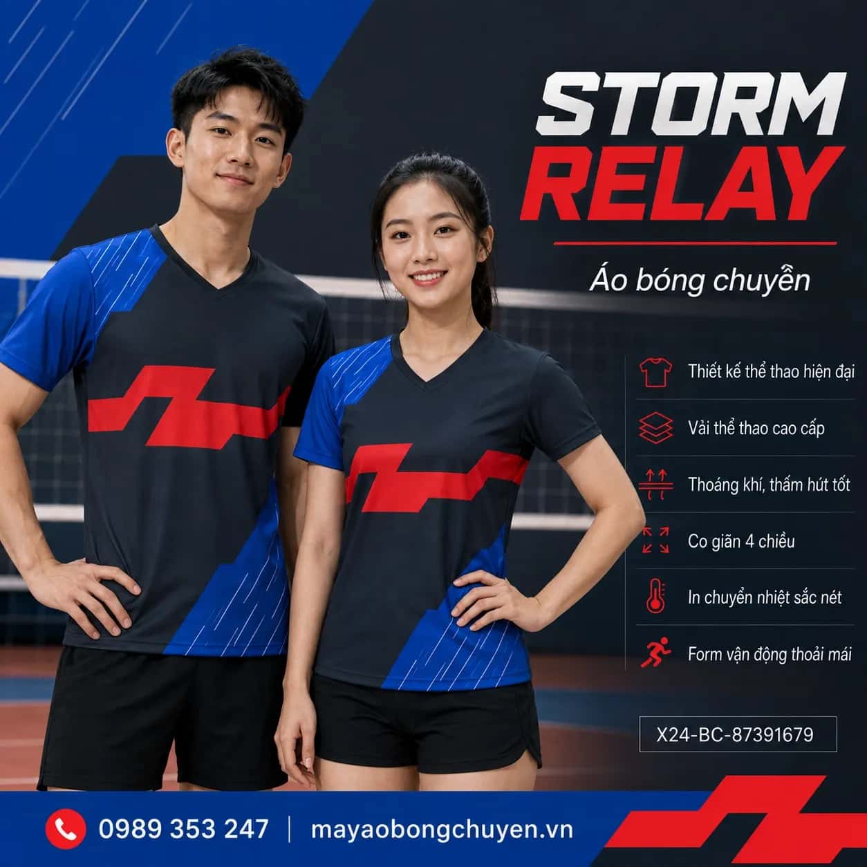 Áo bóng chuyền Storm Relay đặt may cho đội