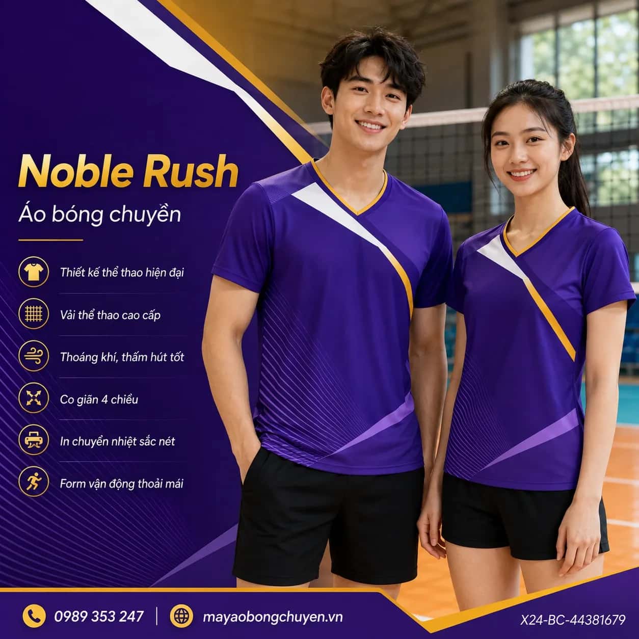 Áo bóng chuyền Noble Rush đặt may cho đội