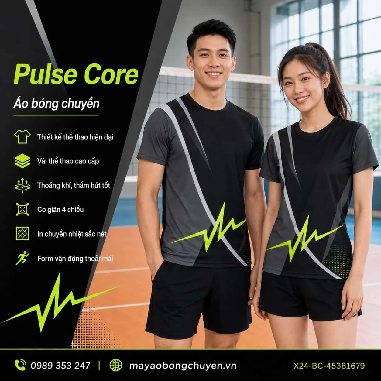 Áo bóng chuyền Pulse Core đặt may cho đội